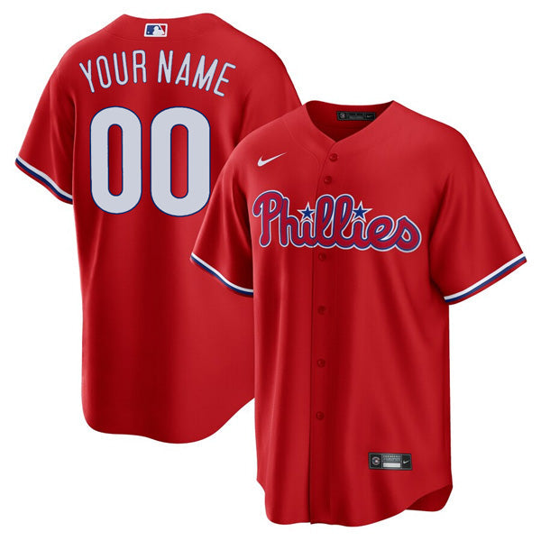 Custom Philadelphia Phillies Alternate Jersey - Red