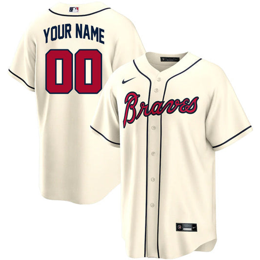 Custom Atlanta Braves Jersey - Cream
