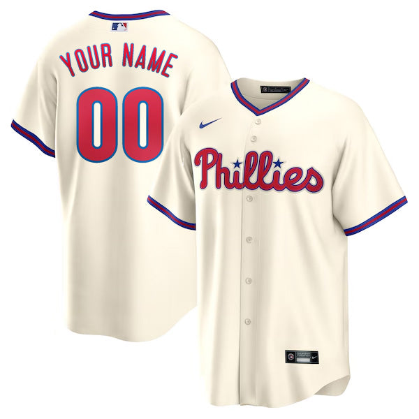 Custom Philadelphia Phillies Alternate Jersey - Cream