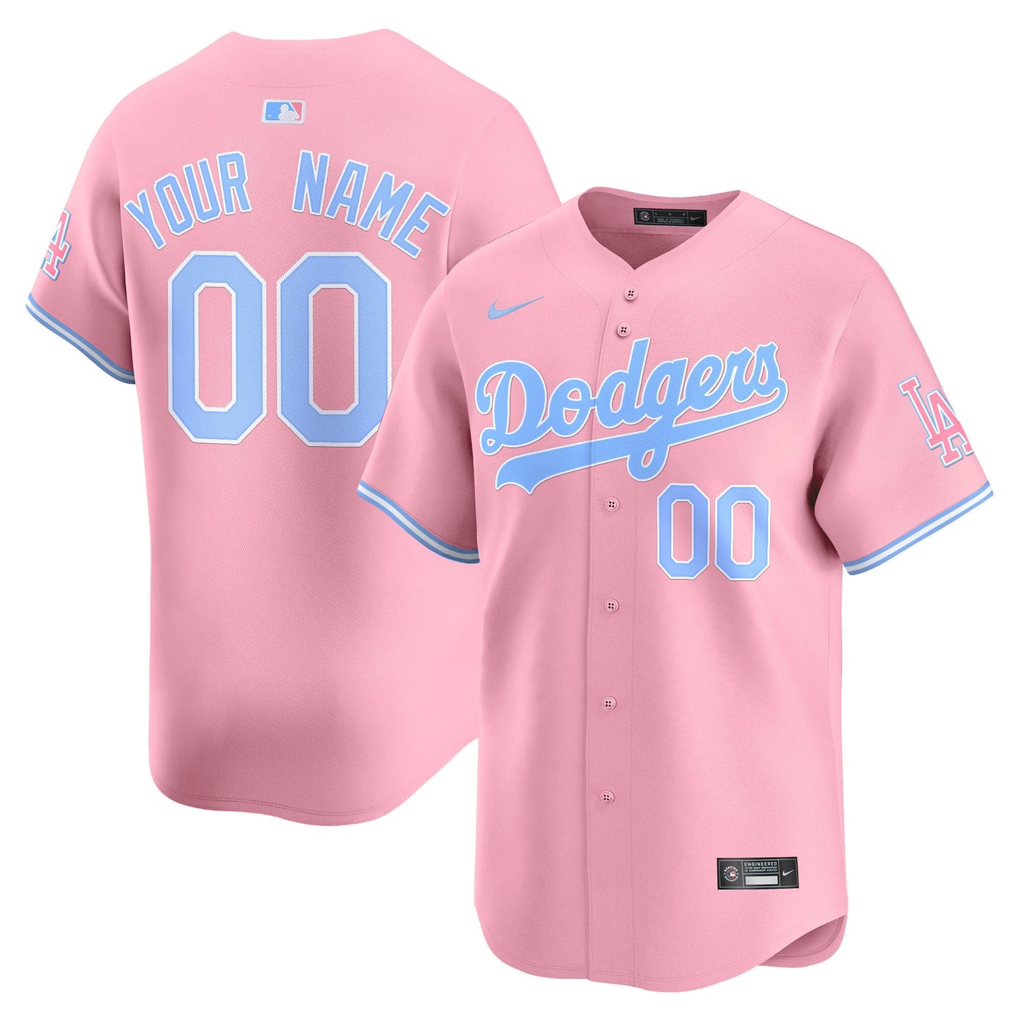 Custom Los Angeles Dodgers Bubblegum Jersey - Pink