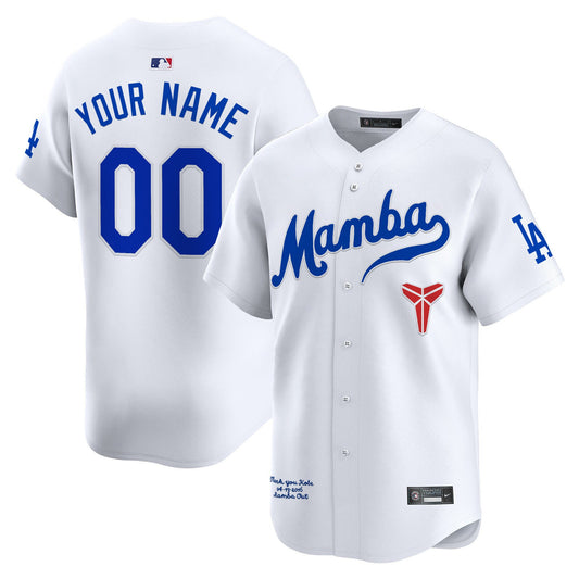 Custom Los Angeles Dodgers Kobe Honor Collection Jersey - White