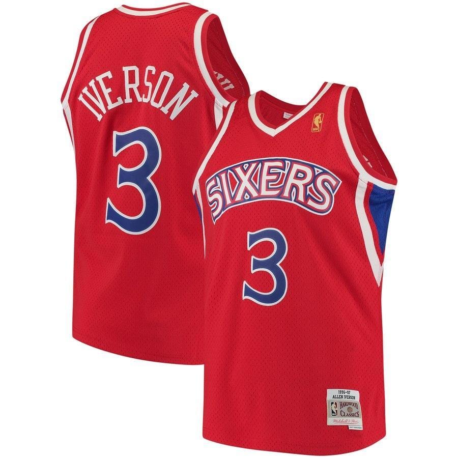 Allen Iverson Philadelphia 76ers 1996/97 Hardwood Classics Jersey - Red