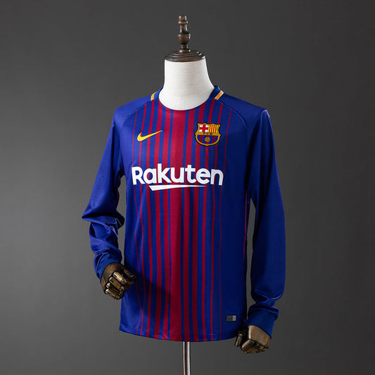 Barcelona 17/18 Home Long Sleeve Retro Jersey