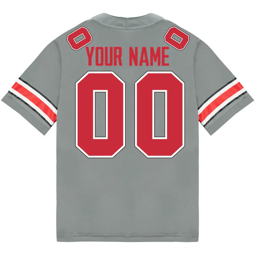 Custom Ohio States Buckeyes Jersey - Grey