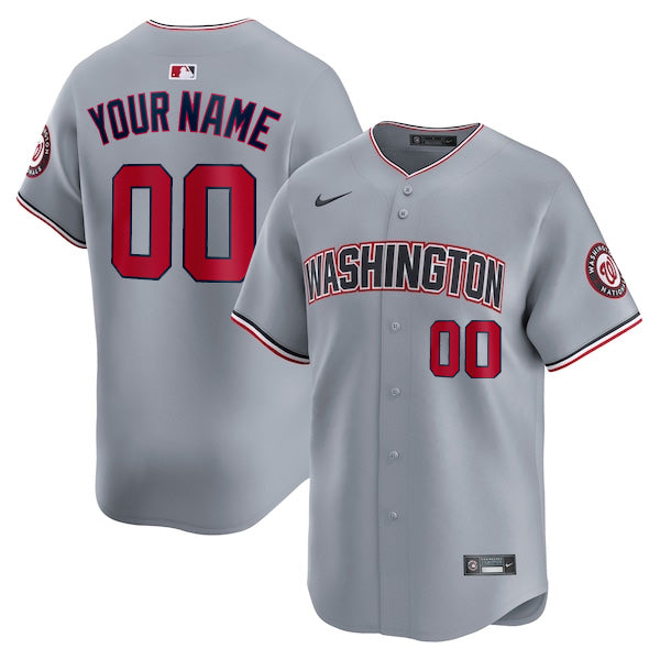Custom Washington Nationals Road Jersey - Gray