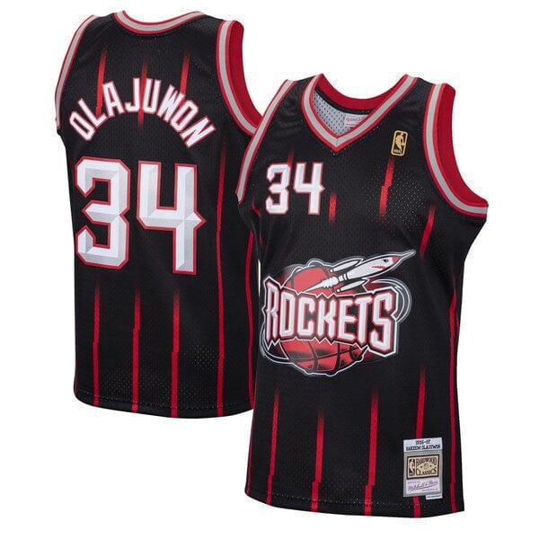 Hakeem Olajuwon Houston Rockets 1996/97 Hardwood Classics Jersey - Black
