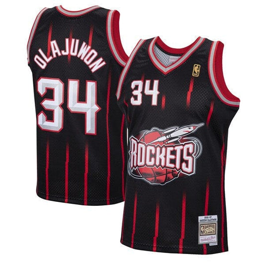 Hakeem Olajuwon Houston Rockets 1996/97 Hardwood Classics Jersey - Black