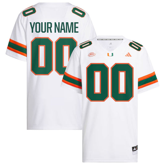 Custom Miami Hurricanes Jersey - White