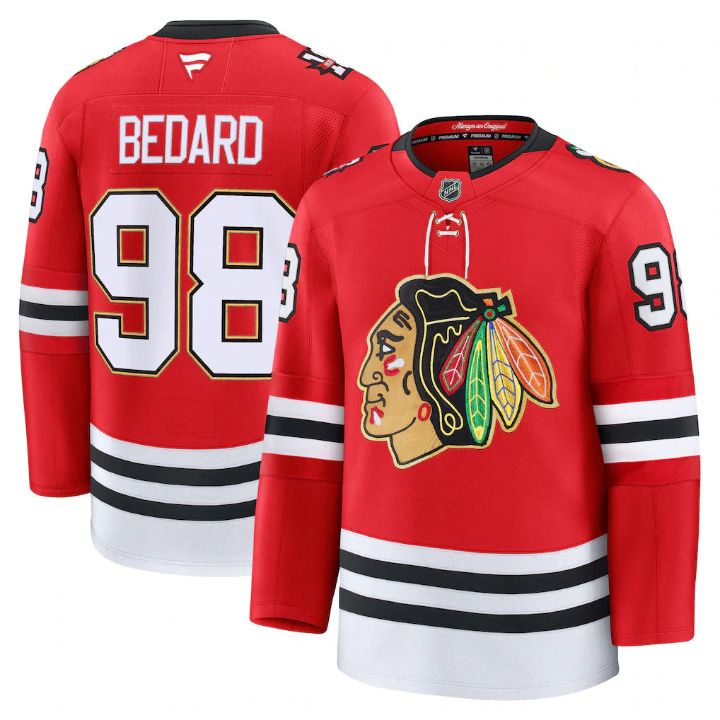 Connor Bedard Chicago Blackhawks Centennial Premium Jersey - Red