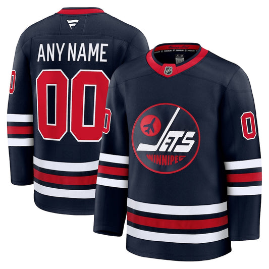 Custom Winnipeg Jets Alternate Premium Jersey - Navy