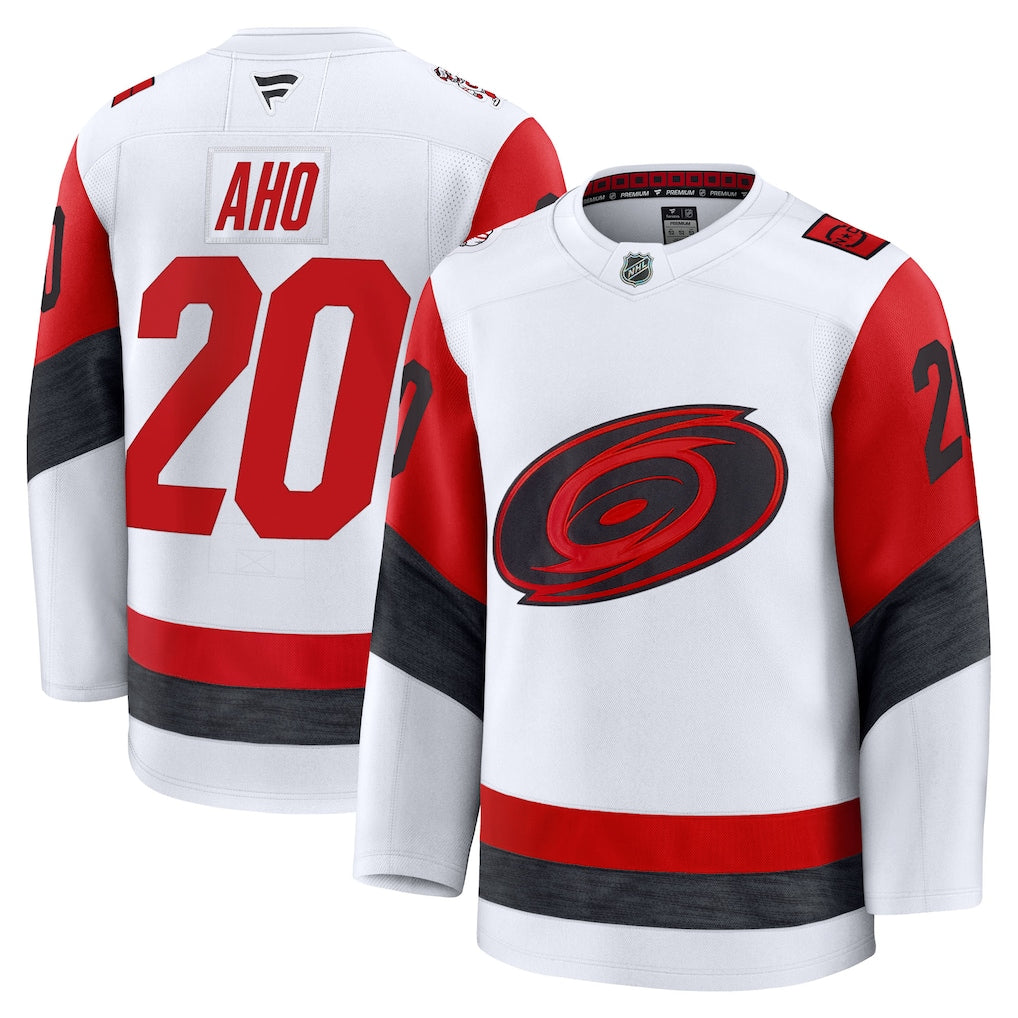 Sebastian Aho Carolina Hurricanes Away Premium Jersey - White