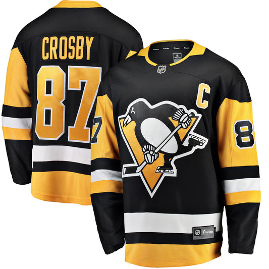 Sidney Crosby Pittsburgh Penguins Captain Patch Home Jersey - Black
