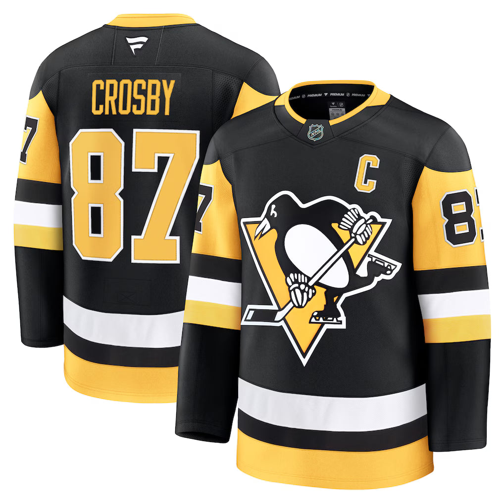 Sidney Crosby Pittsburgh Penguins Captain Patch Home Jersey - Black