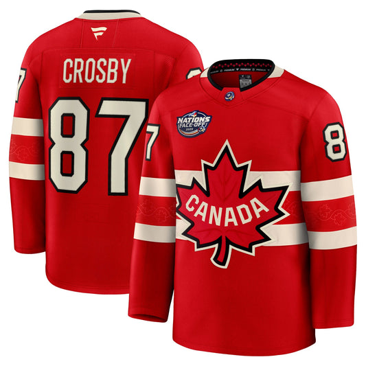 Sidney Crosby Canada 2025 4 Nations Face-Off Premium Jersey - Red