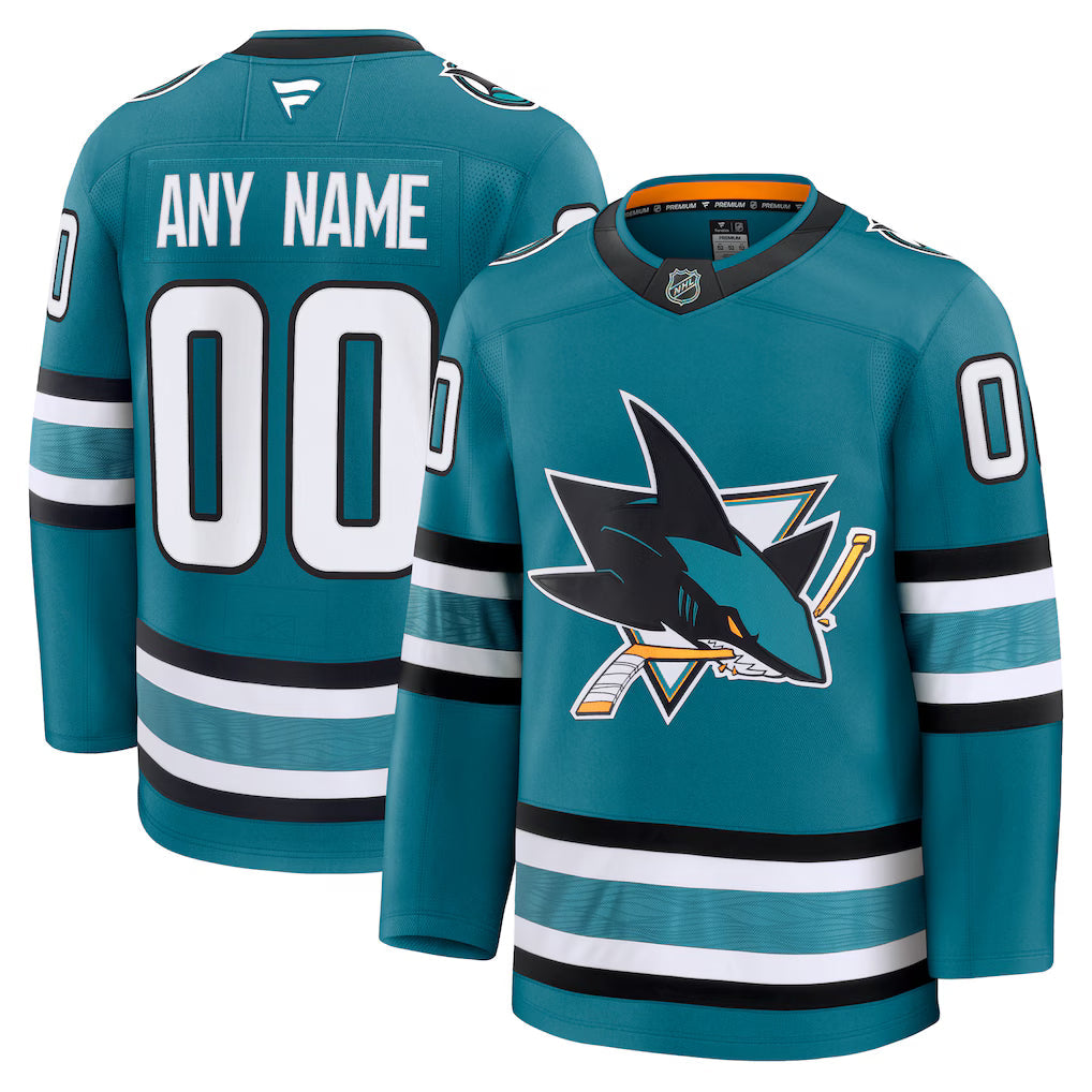 Custom San Jose Sharks Home Premium Jersey - Teal