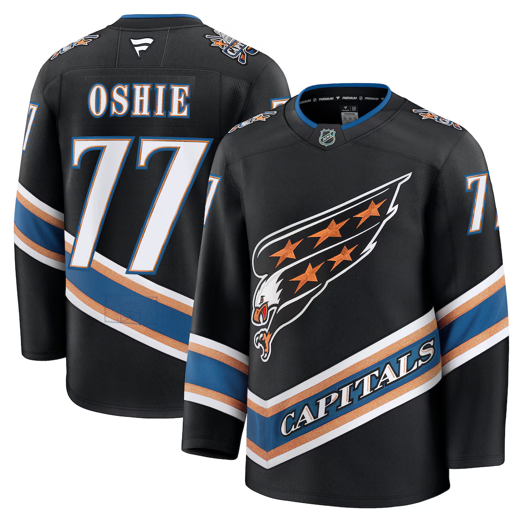 TJ Oshie Washington Capitals Alternate 50th Anniversary Premium Jersey - Black