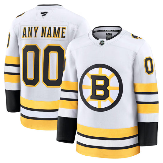 Custom Boston Bruins Away Jersey - White