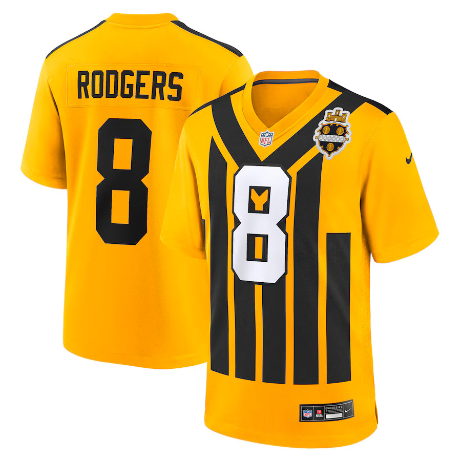 Aaron Rodgers Pittsburgh Steelers Alternate 1933 Throwback Game Jersey - Gold