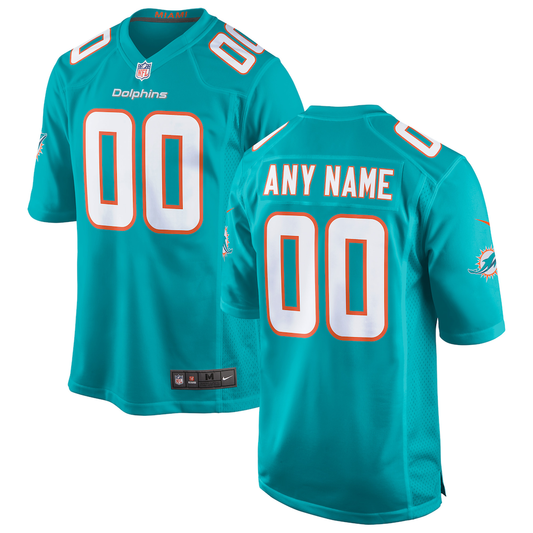 Custom Miami Dolphins Jersey - Aqua