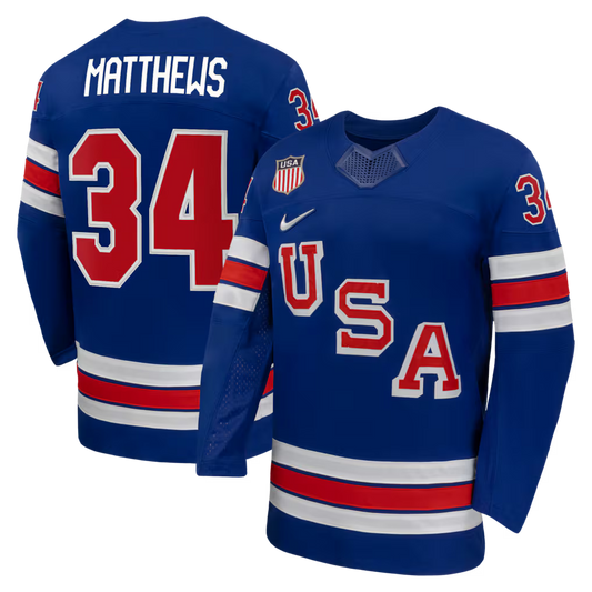 Auston Matthews USA 2026 Olympic Home Jersey - Royal