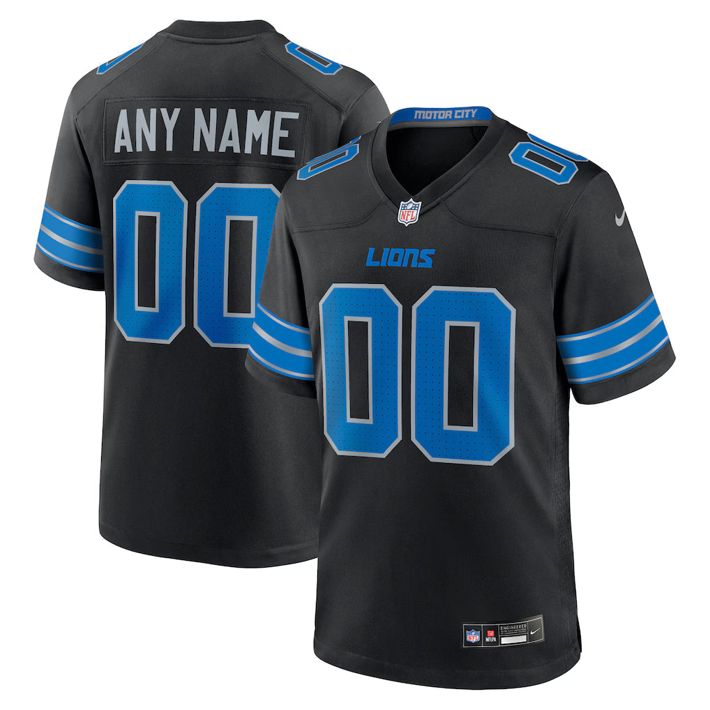 Custom Detroit Lions Alternate Jersey - Black