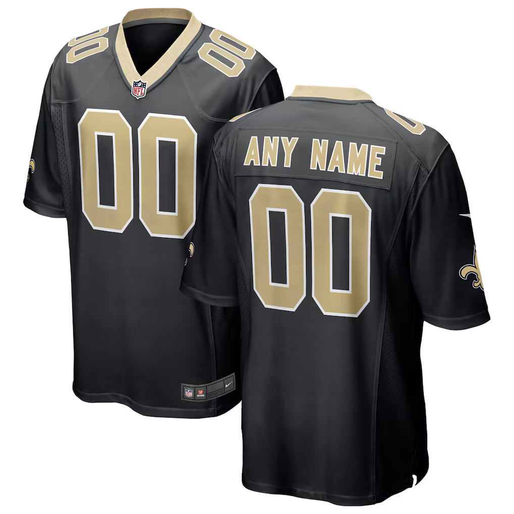 Custom New Orleans Saints Jersey - Black