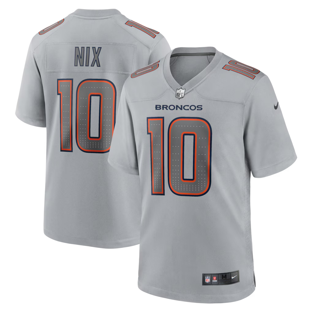 Bo Nix Denver Broncos Atmosphere Jersey - Gray