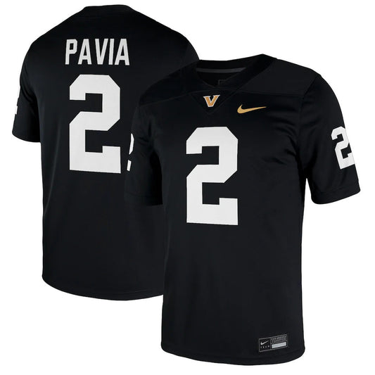 Diego Pavia Vanderbilt Commodores Jersey - Black
