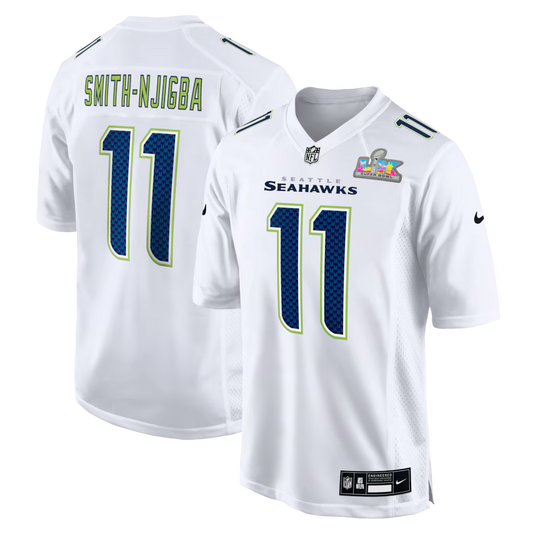 Jaxon Smith-Njigba Seattle Seahawks Super Bowl LX Patch Jersey - Tundra White