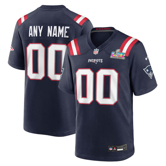 Custom New England Patriots Super Bowl LX Patch Jersey - Navy