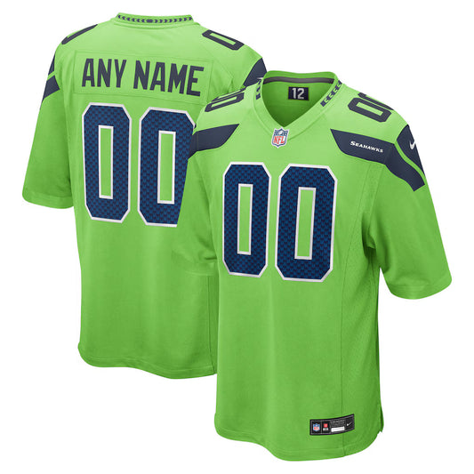 Custom Seattle Seahawks Alternate Jersey - Neon Green