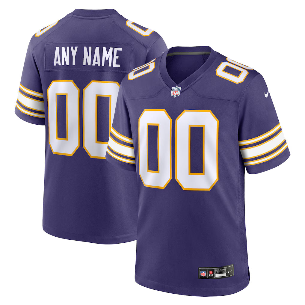 Custom Minnesota Vikings Classic Jersey - Purple