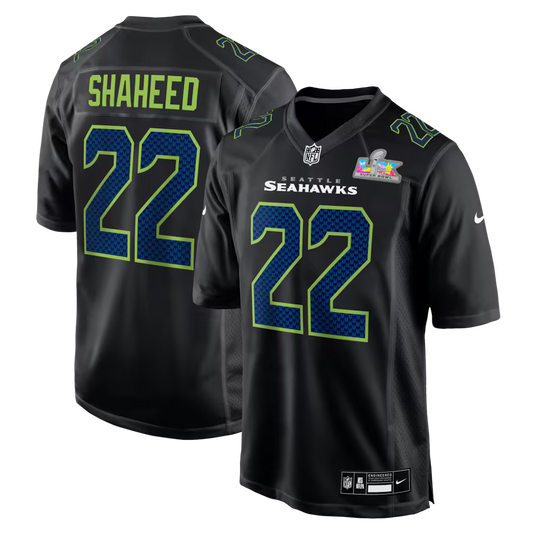 Rashid Shaheed Seattle Seahawks Super Bowl LX Patch Jersey - Carbon Black