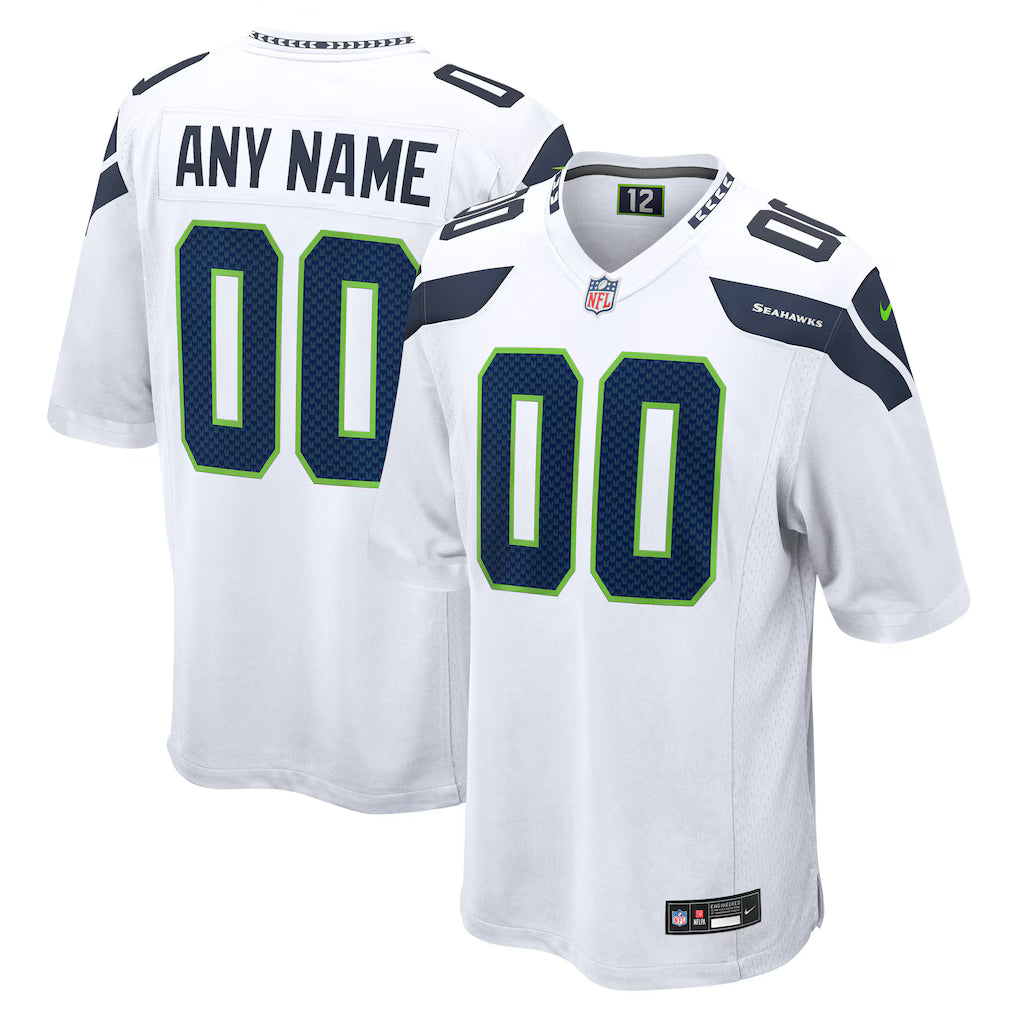 Custom Seattle Seahawks Jersey - White