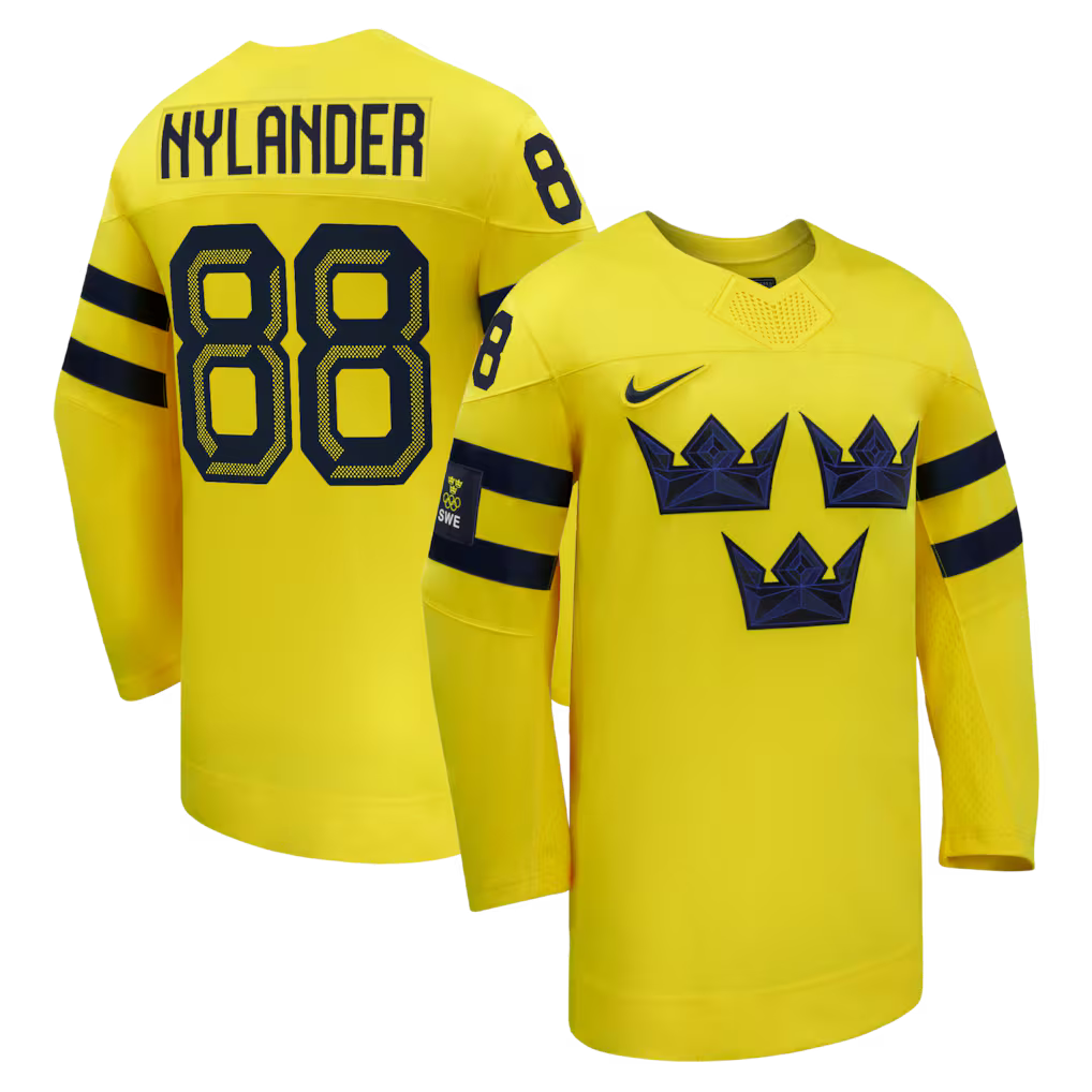William Nylander Sweden 2026 Olympic Away Jersey - Yellow