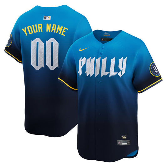 Custom Philadelphia Phillies City Connect Jersey – Blue
