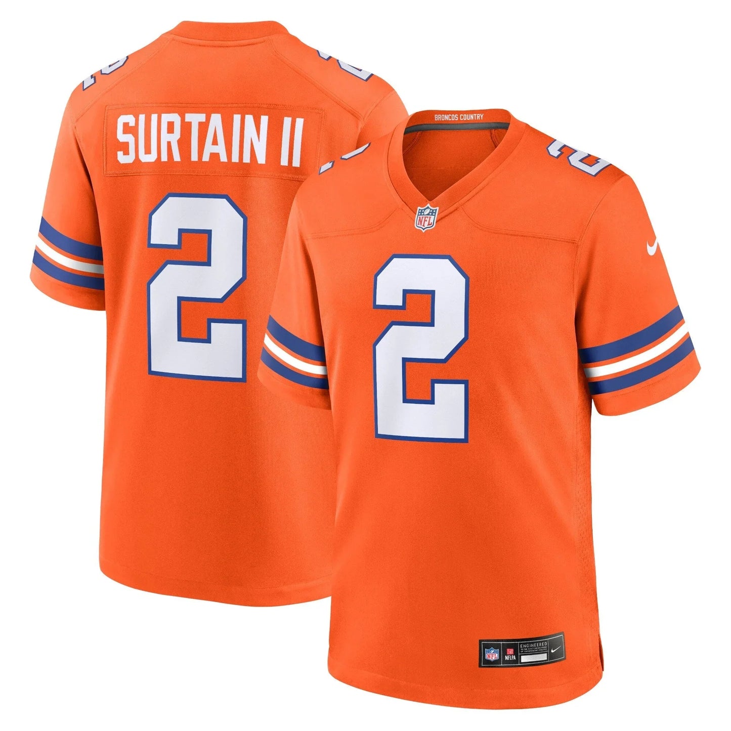Patrick Surtain II Denver Broncos Mile High Collection Alternate Jersey - Orange