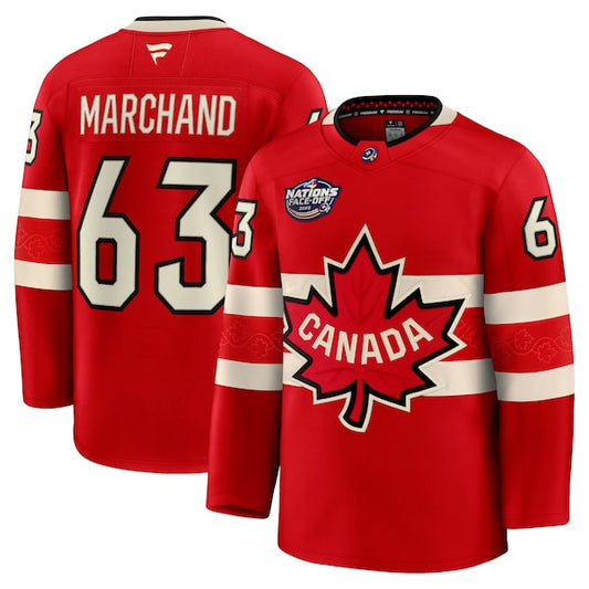 Brad Marchand Canada 2025 4 Nations Face-Off Premium Jersey - Red