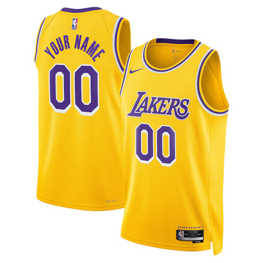 Custom Los Angeles Lakers Swingman Custom Jersey - Icon Edition - Gold