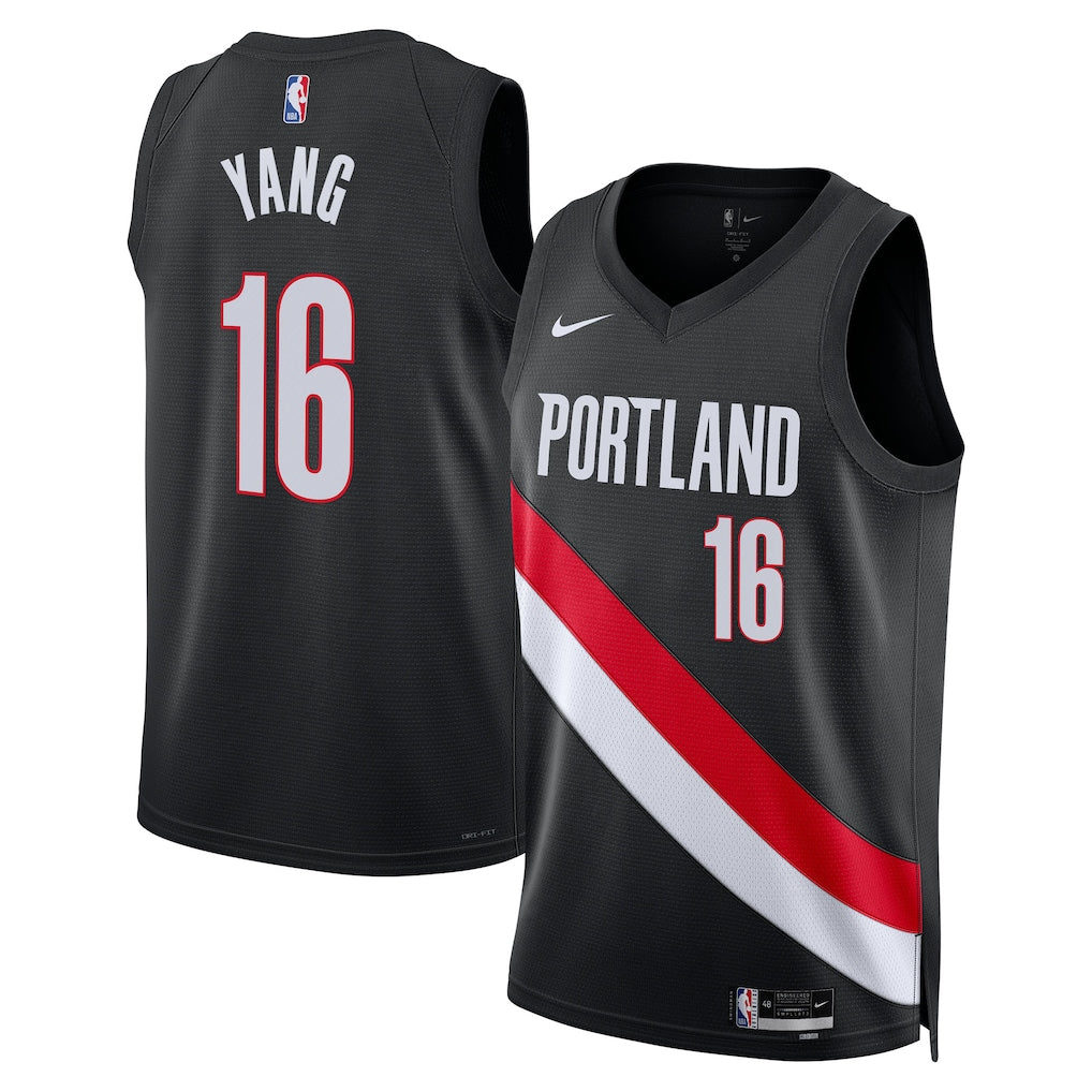 Yang Hansen Portland Trail Blazers Unisex Swingman Jersey - Icon Edition - Black
