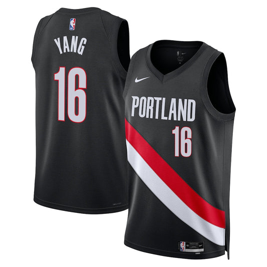 Yang Hansen Portland Trail Blazers Unisex Swingman Jersey - Icon Edition - Black